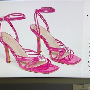 Vintage square toe pink stilettos